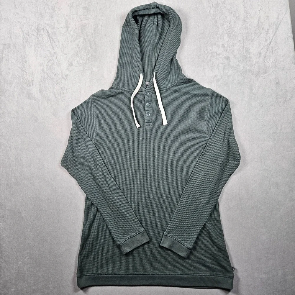 Free Fly Bamboo Lightweight Hoodie Mens Medium Green Waffle Kit Henley Fishing - Picture 1 of 9